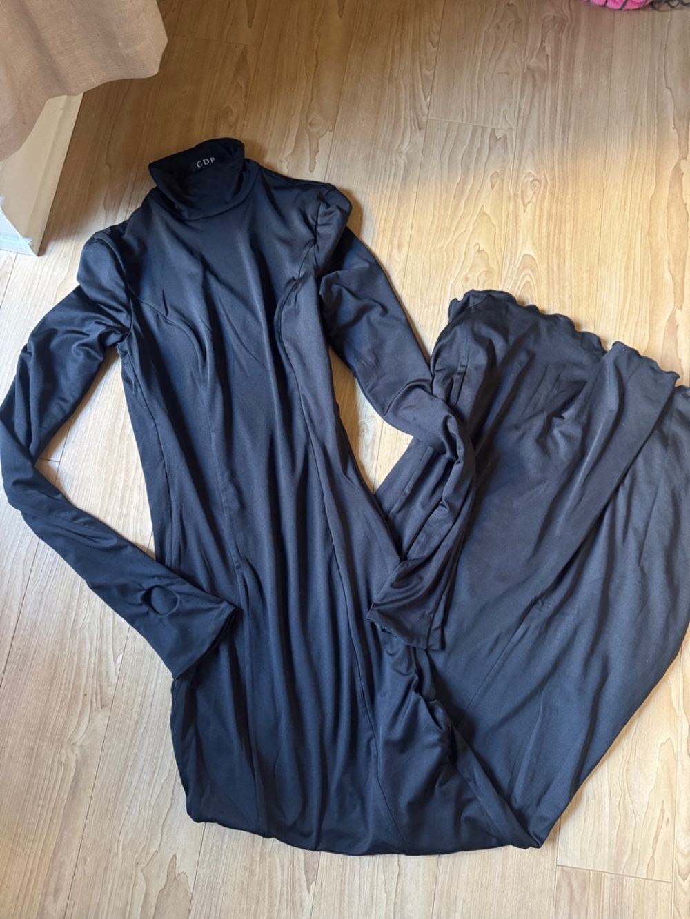 CDP AUDREY TURTLENECK LONG SLEEVE MAXI DRESS